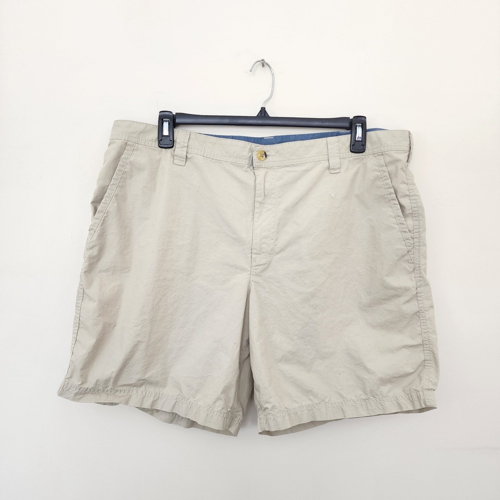 Columbia Mens Khaki Tan Cotton Casual Hiking Shorts Size 40 Resort Preppy